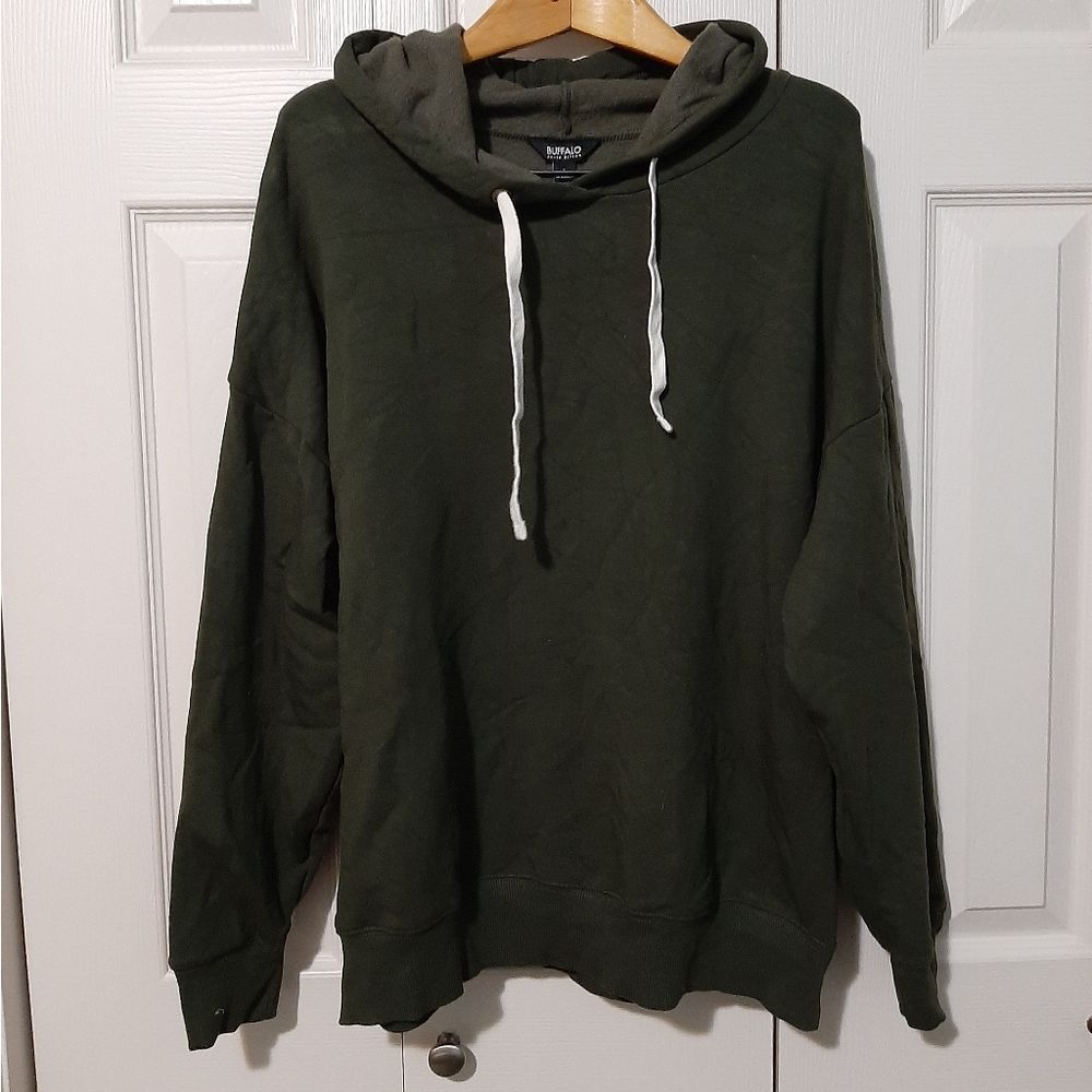 BUFFALO DAVID BITTON Hoodie Men's L Army Olive Green Super Soft